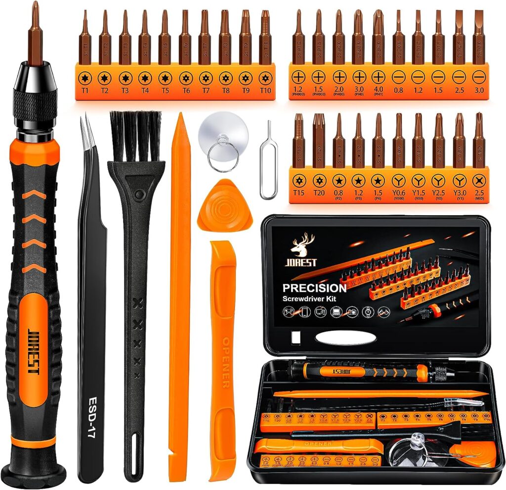 JOREST 38Pcs Precision Screwdriver Set, Tool Kit with Security Torx T5 T6 T8 T9 T10 T20, etc, Repair and Cleaning Kit for Ring Doorbell, iPhone, Switch, PS4, Xbox, Laptop, Macbook, Watch, Glasses, etc